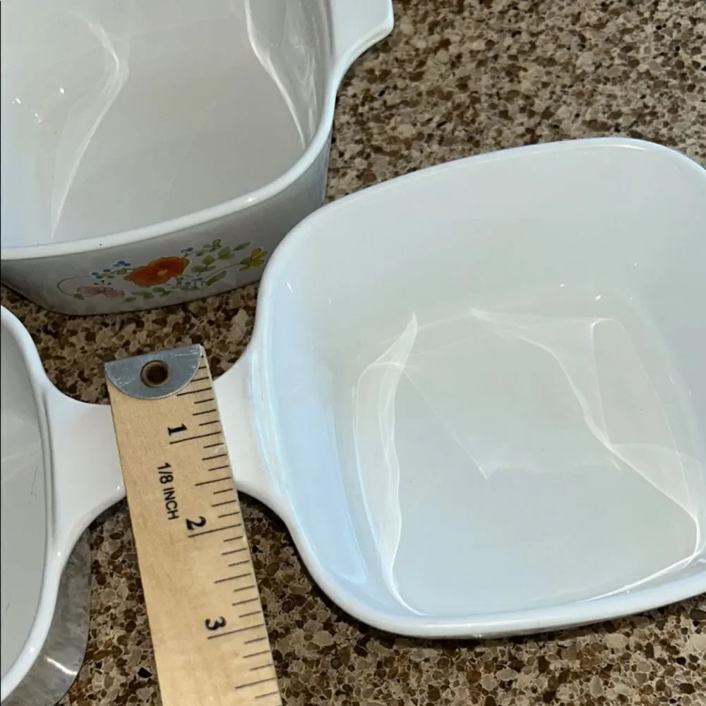 Vintage Corningware Poppy 🌼 Pretty 3 Mini Casserole 🥘 dishes Made in 🇺🇸